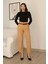 Kemer Detaylı Pileli Gabardin Kumaş Pantolon 5856-CAMEL 1