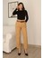 Kemer Detaylı Pileli Gabardin Kumaş Pantolon 5856-CAMEL 2