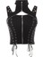 Bağcıklı ve Ön Fermuarlı Kadın Gotik Bluz Altgoth Karanlık Gotik Vintage Bandage Yelek Kadınlar Harajuku Punk Grunge Halter Korse Camis Emo Alternatif Sokak Giyim Çılgın Kıyafet 4