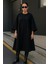 Kadın Trend Salaş Siyah Kaşe Panço 2