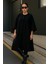 Kadın Trend Salaş Siyah Kaşe Panço 3