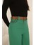 Kemeri Aksesuarlı ve Cep Detaylı Palazzo Pantolon 6115-YEŞIL 5