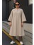 Kadın Trend Salaş Krem Kaşe Panço 2
