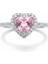 Pembe Taşlı Kalp Yüzük 2