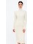Kadın Boğazlı Triko Elbise – Uzun Fitilli Esnek Dokuma, Tam Kalıp, Kışlık & Baharlık Şık Rahat Stil, 130 cm Midi Boy Elbise - Beyaz 1