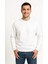 Erkek Üç Iplik Düz Bisiklet Yaka Sweatshirt - Beyaz 3