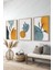 Boho Ahşap Çerçeveli Tablo - 3'lü Tablo Seti - Duvar Tablosu - Üçlü Tablo 1