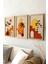 Boho Ahşap Çerçeveli Tablo - 3'lü Tablo Seti - Duvar Tablosu - Üçlü Tablo 1