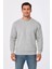 Erkek Üç Iplik Düz Bisiklet Yaka Sweatshirt - Gri 1
