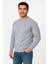 Erkek Üç Iplik Düz Bisiklet Yaka Sweatshirt - Gri 2