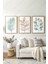 Bohem Minimalist Ahşap Çerçeveli Tablo - 3'lü Tablo Seti - Duvar Tablosu - Üçlü Tablo 1
