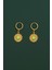 Yeşil Taşlı Vintage Gold Güneş Küpe 3