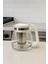 Beyaz Süzgeçli Cam Demlik 1500ML Çay- Bitki Çayı Demliği 1