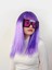 Buğz Lila Renk Uzun Düz Parti Peruğu 1