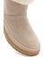 Kadın Bej Kalın Tabanlı Kürk Detaylı Süet Deri Bot 25WFD133410 8