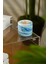 Azure Calm %100 Soya Wax Odun Fitilli Mavi Mermer Desen Dekoratif Mum 3