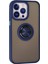 Buğz Iphone 13 Pro Kılıf Montreal Yüzüklü Silikon Kapak - Lacivert 3