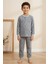 Pamuklu 2 Iplik Şardonlu Manşetli Düğmeli Yaka Erkek Çocuk Pijama Takımı 4