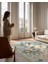 Garden 806 Bej Pembe Çiçekli Halı Yıkanabilir Dokuma Taban Ince Halı Oturma Odası Salon Halısı 2