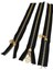 Başlıklı Fermuar Set 30 cm Light Gold Metal Siyah 3 Adet 1
