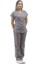Unisex Soft Likra Gri Hemşire ve Doktor Üniforması ,cerrahi Takım Scrubs Üniforma 1