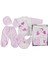 %100 Pamuk 5'li Pembe Kız Bebek Hastane Çıkışı Yenidoğan Zıbın Set 2