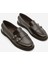 Kadın Loafer Çift Bantlı Makosen Tokalı Günlük Ayakkabı Ovora Kahve 5