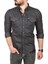 Erkek Füme Slim Fit Pamuklu Cepli Kot Gömlek Çıtçıtlı Uzun Kollu Spor Gömlek 2502503 2