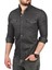 Erkek Füme Slim Fit Pamuklu Cepli Kot Gömlek Çıtçıtlı Uzun Kollu Spor Gömlek 2502503 4