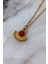 Taşlı Vintage Gold Yelpaze Kolye 1