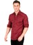 Erkek Bordo Slim Fit Dar Kesim Pamuklu Spor Gömlek Çıtçıtlı Likralı Gabardin Gömlek 2300421 4