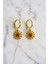 Kırmızı Taşlı Vintage Gold Güneş Küpe 1