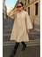 Kadın Kışlık Krem Kaşe Tesettür Kaban 2