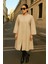 Kadın Kışlık Krem Kaşe Tesettür Kaban 4