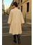 Kadın Kışlık Krem Kaşe Tesettür Kaban 5