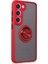 Buğz Samsung Galaxy S23 Kılıf Montreal Yüzüklü Silikon Kapak - Kırmızı 2