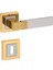 Premium Ahenk Kare Rozetli Kapı Kolu (Oda-Wc-Yale Kilit Tipleri)(Takım) Altın - Saten 1