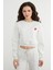3 Iplik Çilek Nakışlı Crop Sweatshirt 5