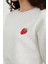 3 Iplik Çilek Nakışlı Crop Sweatshirt 6