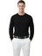 Siyah Dar Kesim Likralı Erkek Triko Kazak – Bisiklet Yaka Şık Tasarım 2605433 2