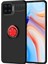 Oppo A73 Kılıf Range Yüzüklü Silikon - Siyah-Kırmızı 1