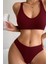 Kadın Bordo Desteksiz Seamless Tangalı Iç Çamaşır Takımı 3