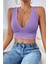 Kadın Siyah Çapraz Sırt Detaylı Şık Crop Top Büstiyer 3