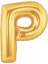 P Harf Folyo Balon Altın Renk 40 Inç 1