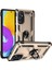 Samsung Galaxy M52 5g Kılıf Sofya Yüzüklü Silikon Kapak - Gold 1