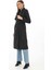 Premium Kadın Kaşe Kaban Uzun Boy, Balık Sırtı Yünlü Kaşmir Dokuma, Kruvaze Kuşaklı Astarlı - Siyah 2