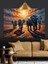 Fil Sürüsü Gün Batımı Dekoratif Kanvas - Mdf Ahşap Tablo 1