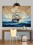 Yelkenli Gemi Okyanusta Süzülüyor Dekoratif Kanvas - Mdf Ahşap Tablo 3