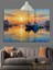 Denizde Yelkenliler Gün Batımı Dekoratif Kanvas - Mdf Ahşap Tablo 3