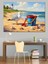 Deniz Kıyısı Martı ve Oyun Kovası Dekoratif Kanvas - Mdf Ahşap Tablo 1